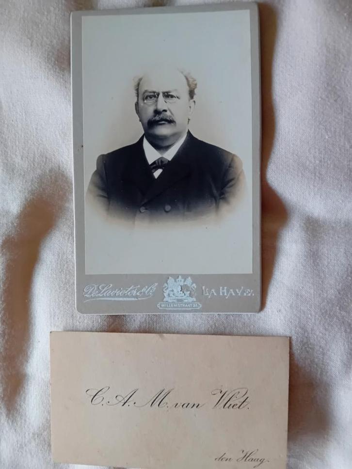 Carte de Visite C.A.M. van Vliet, Den Haag 1902, Verzamelen, Foto's en Prenten, Gebruikt, Overige onderwerpen, Voor 1940, Ophalen of Verzenden