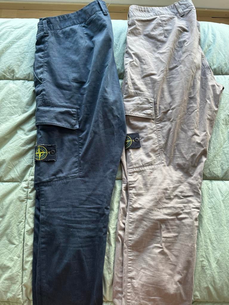 Stone Island Cargo Broeken - Navy & Beige 33/34, Kleding | Heren, Broeken en Pantalons, Ophalen of Verzenden, Gedragen, Maat 52/54 (L)
