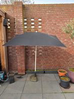 Ikea Halve Parasol met Voet - Zwart, Tuin en Terras, Ophalen, Gebruikt, 1 tot 2 meter, Muurparasol