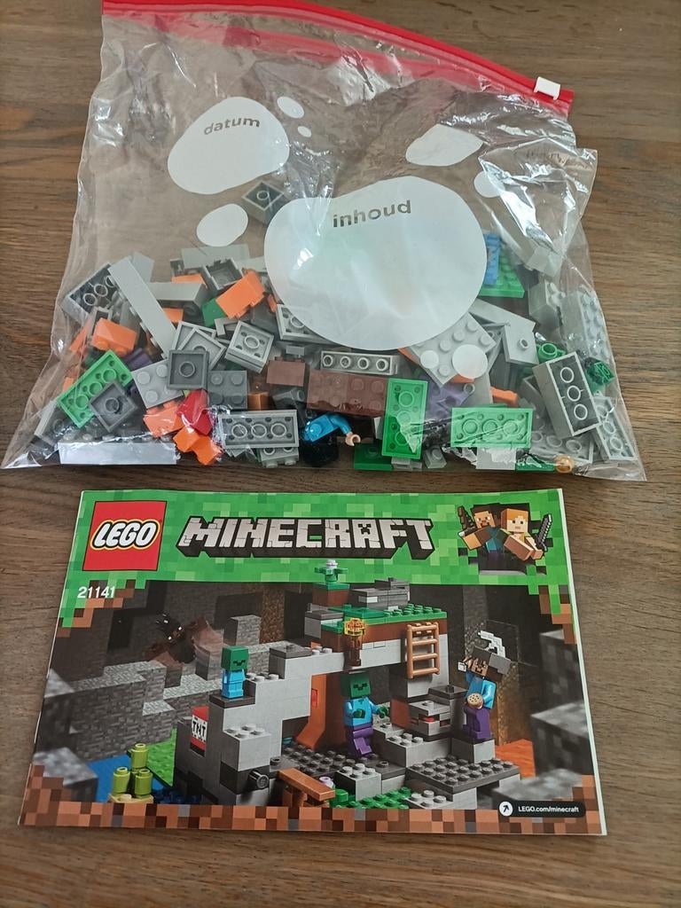 Lego Minecraft 21141 De Zombie Grot - Compleet, Kinderen en Baby's, Speelgoed | Duplo en Lego, Gebruikt, Lego, Complete set, Compleet