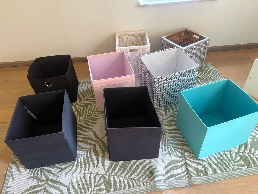 Ikea voor in Kallax kast stoffen bakken, manden, Huis en Inrichting, Ophalen, Minder dan 50 cm, Zo goed als nieuw, Minder dan 100 cm