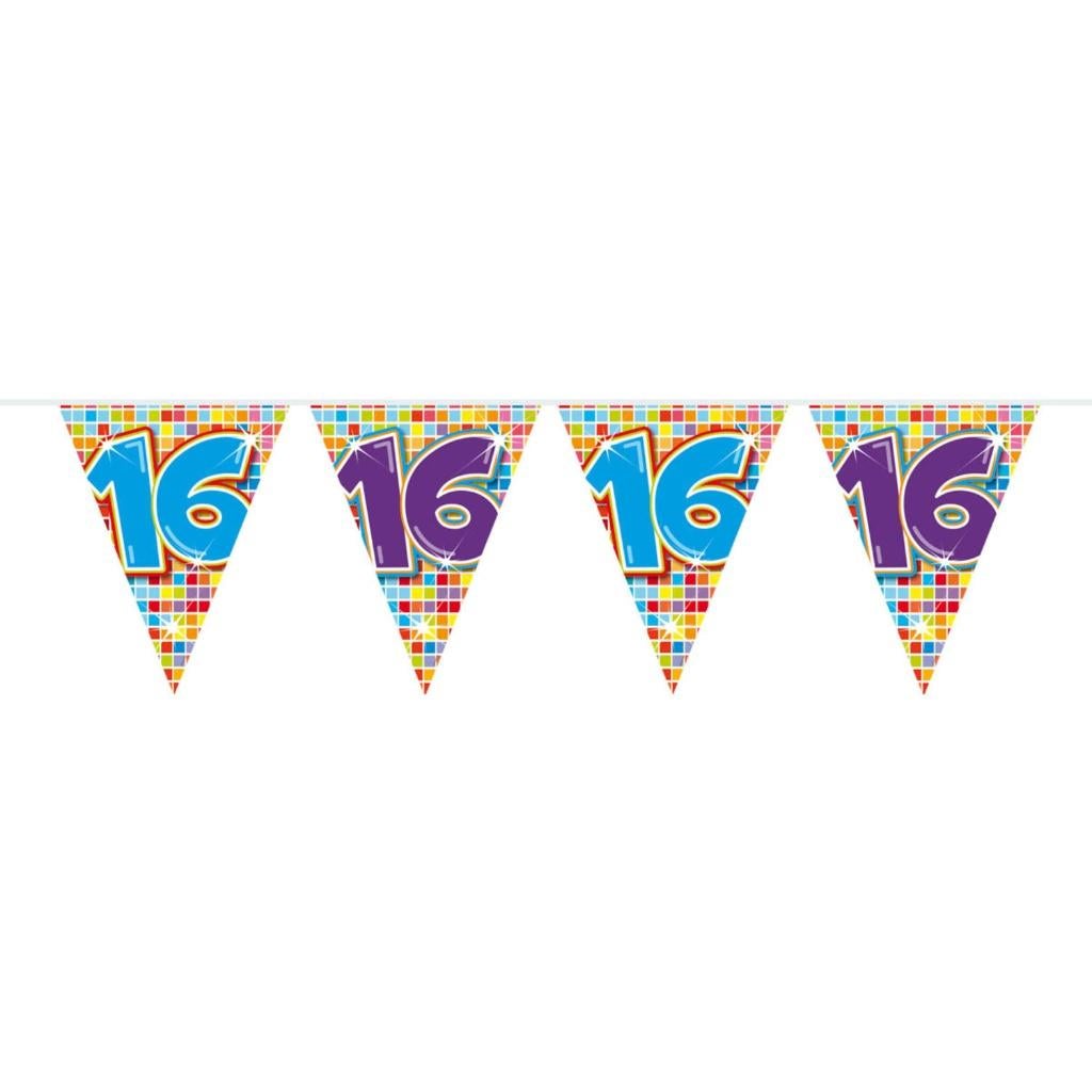 Vlaggenlijn sweet 16 (60016), Hobby en Vrije tijd, Feestartikelen, Versiering, Info@all4funbaarlo.nl, A, Verjaardag