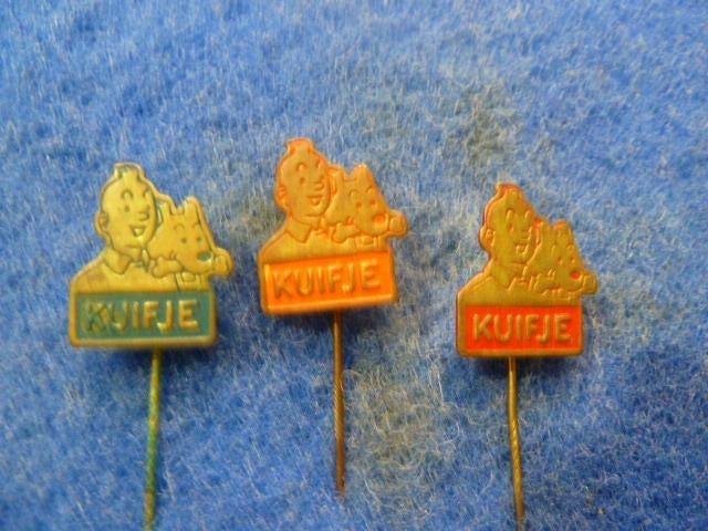 Speldjes 3 x Kuifje, Ophalen of Verzenden, Zo goed als nieuw, Overige onderwerpen, Speldje of Pin