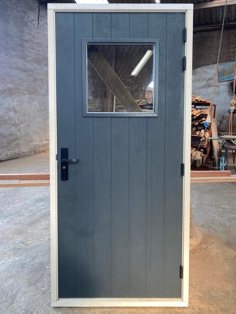 POORT/SCHUURDEUR MET KOZIJN (H221,5xB103) NIEUW!, Deurkozijn, Nieuw, 150 tot 225 cm, Inclusief glas