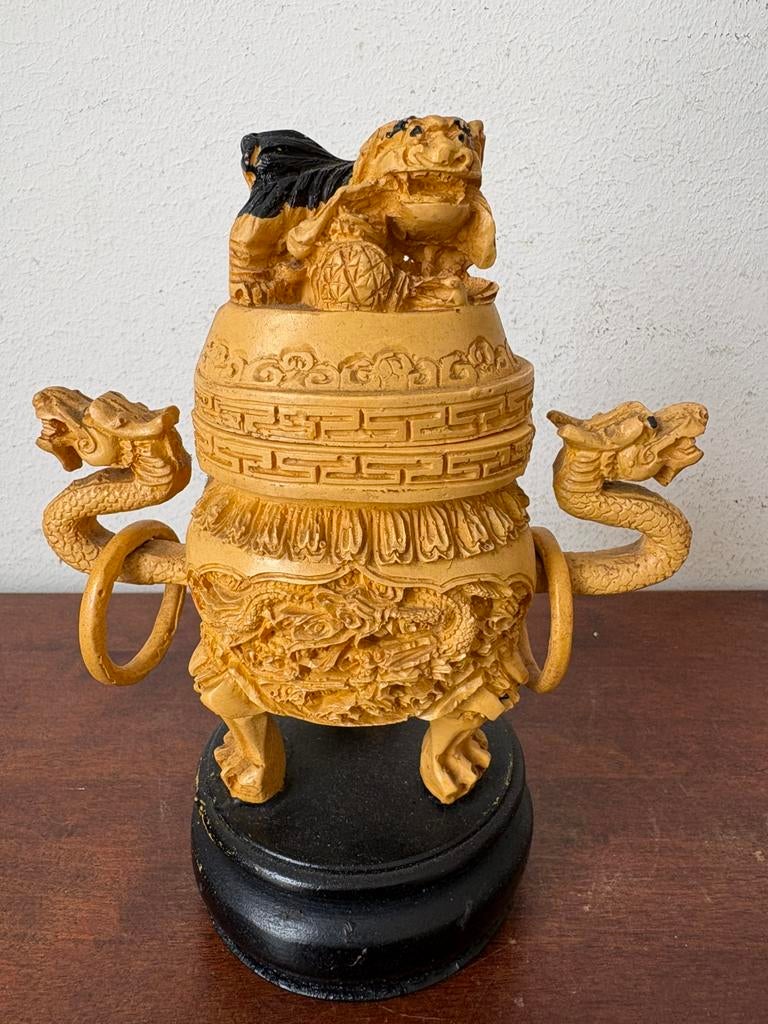 Medicijnen potje/wierrookbrander chinees met draken, Verzamelen, Beelden en Beeldjes, Ophalen of Verzenden, Gebruikt, Fantasy