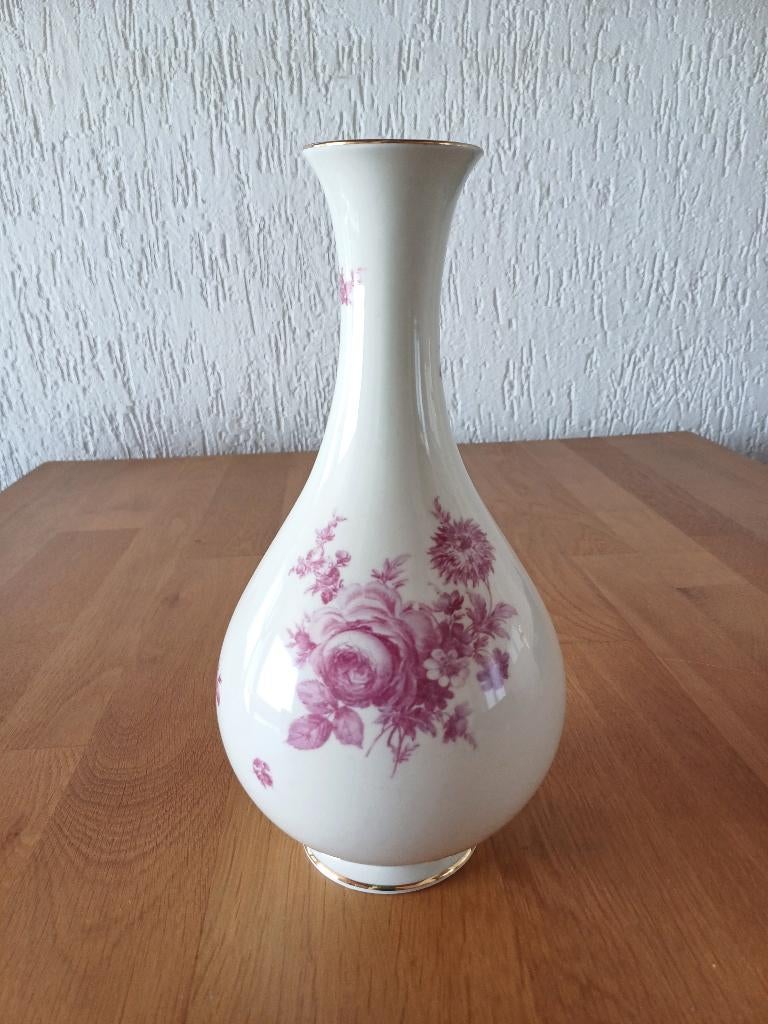 Antieke Vaas met roze bloementak ( Mosa), Antiek en Kunst, Ophalen of Verzenden