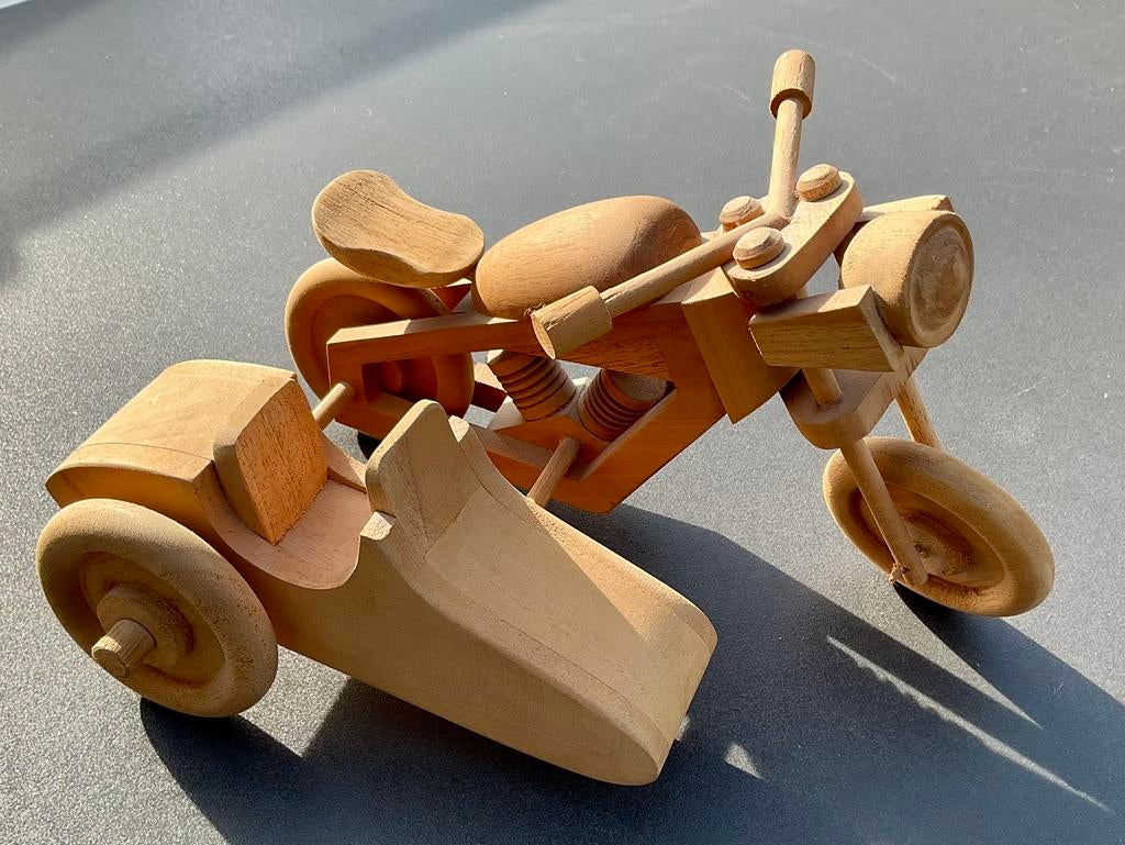 Motor met zijspan (hout), Overige merken, Ophalen of Verzenden, Zo goed als nieuw, Groter dan 1:32