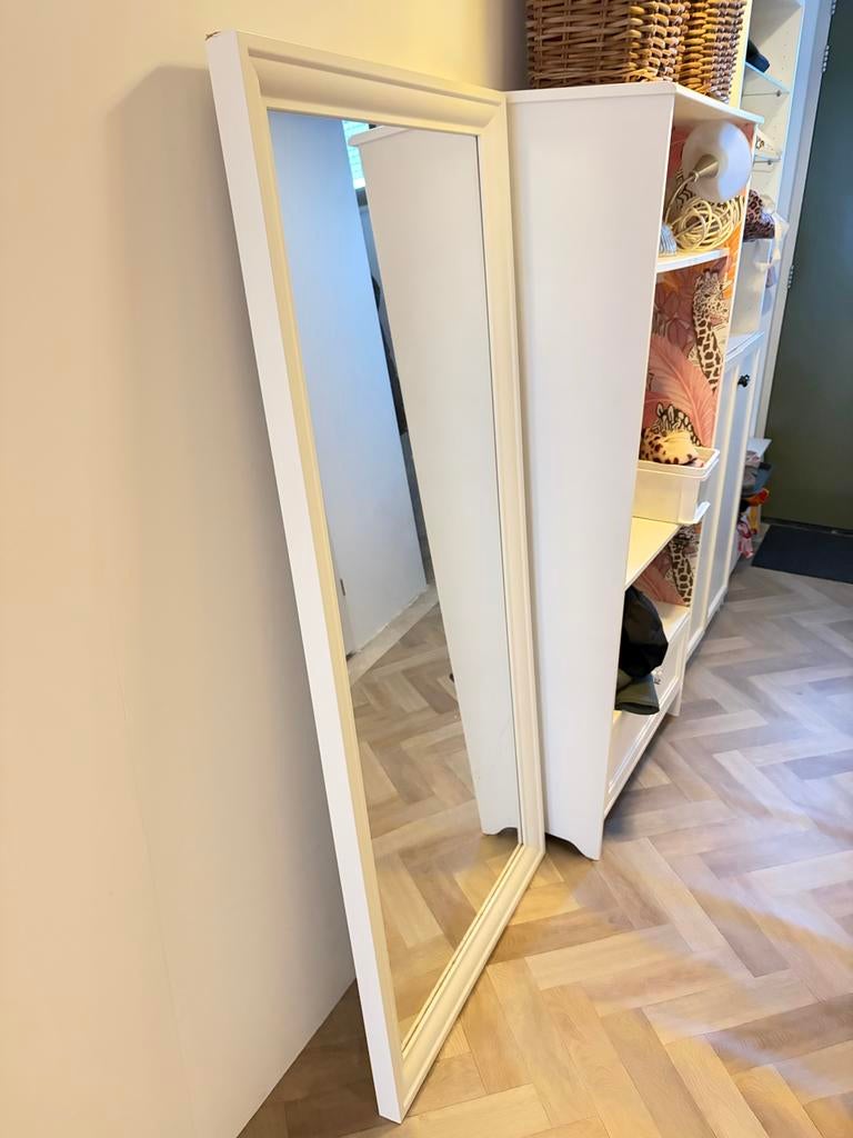 Grote Witte Passpiegel van Ikea, Ophalen, Gebruikt, 150 tot 200 cm, Rechthoekig