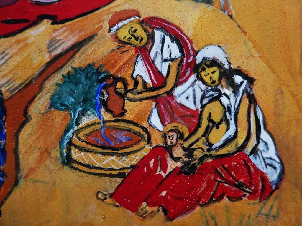 Een handbeschilderd Icoon afbeelding kerst kerststal, Antiek en Kunst, Ophalen of Verzenden