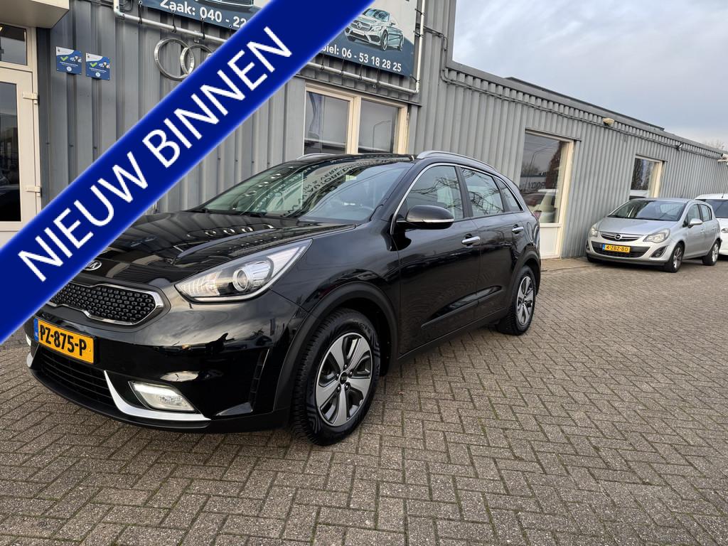 Kia Niro 1.6 GDi Hybrid DynamicLine (bj 2017, automaat), Auto's, Kia, Gebruikt, Leder en Stof, Zwart, Origineel Nederlands