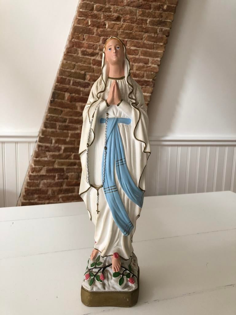 Mooi brocante heilig Maria van Lourdes beeld. 31 cm ., Ophalen of Verzenden