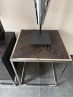 Richmond Interiors Blackbone Silver bijzettafels (2 stuks), Ophalen, Minder dan 45 cm, Minder dan 55 cm, Metaal of Aluminium