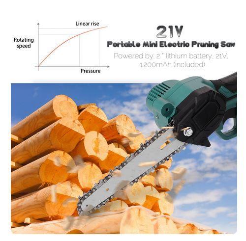 6-inch Elektrische Accu Zaag Motorzaag Kettingzaag. 2x accu, Ophalen of Verzenden, Nieuw
