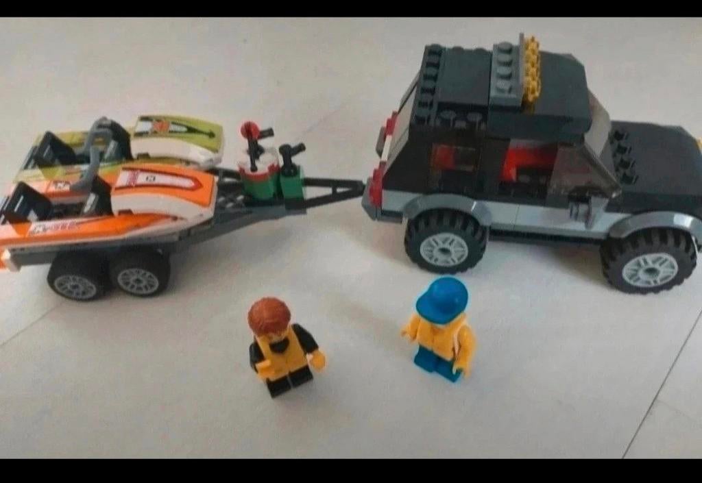 Lego city SUV met waterscooters, Ophalen of Verzenden, Zo goed als nieuw
