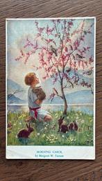 Een ochtendlied.Boom/bloesem,zingende vogels. Kind, konijnen, Ophalen of Verzenden, 1940 tot 1960, Gelopen