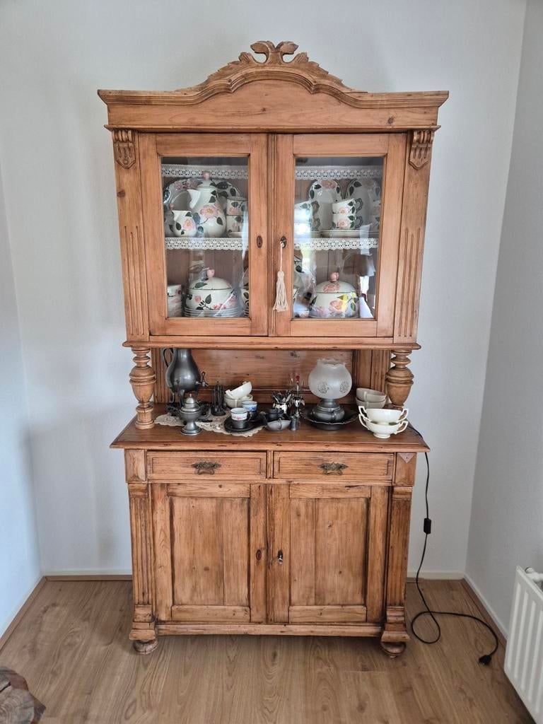 Grenen buffetkast, 192x106 cm, in 2 delen te vervoeren, Huis en Inrichting, Ophalen, Gebruikt, Grenenhout, Landelijk