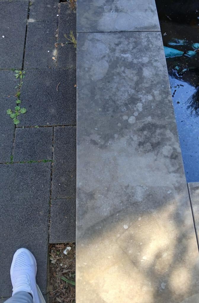 Vijverrand tegels 100x35 cm, Ophalen, Gebruikt, Rubber, Terrastegels