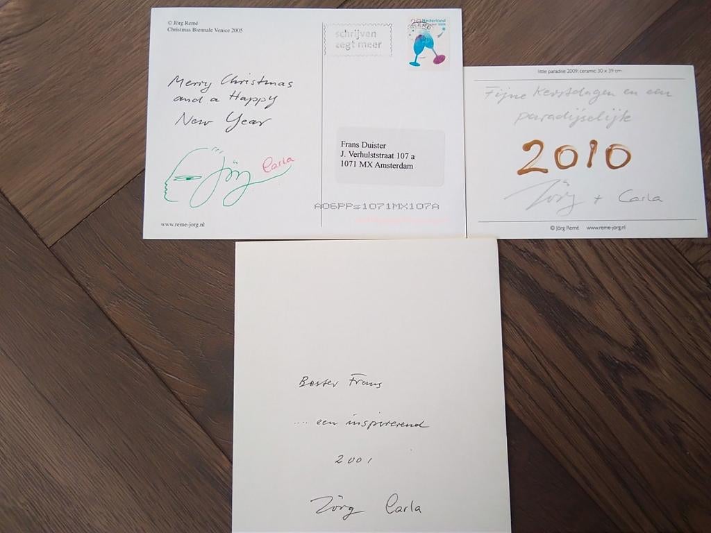 Jorg Reme prent plus 2 kaarten Handgesigneerd, Ophalen of Verzenden