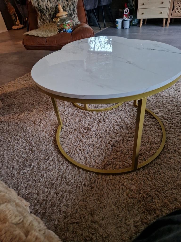 Set van 2 salontafels moet vandaag weg, Huis en Inrichting, Tafels | Salontafels, Ophalen, 50 tot 100 cm, Rond, 50 tot 100 cm