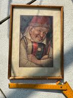 Ingelijste Prent: Portret van de hofnar Gonella, Antiek en Kunst, Ophalen of Verzenden