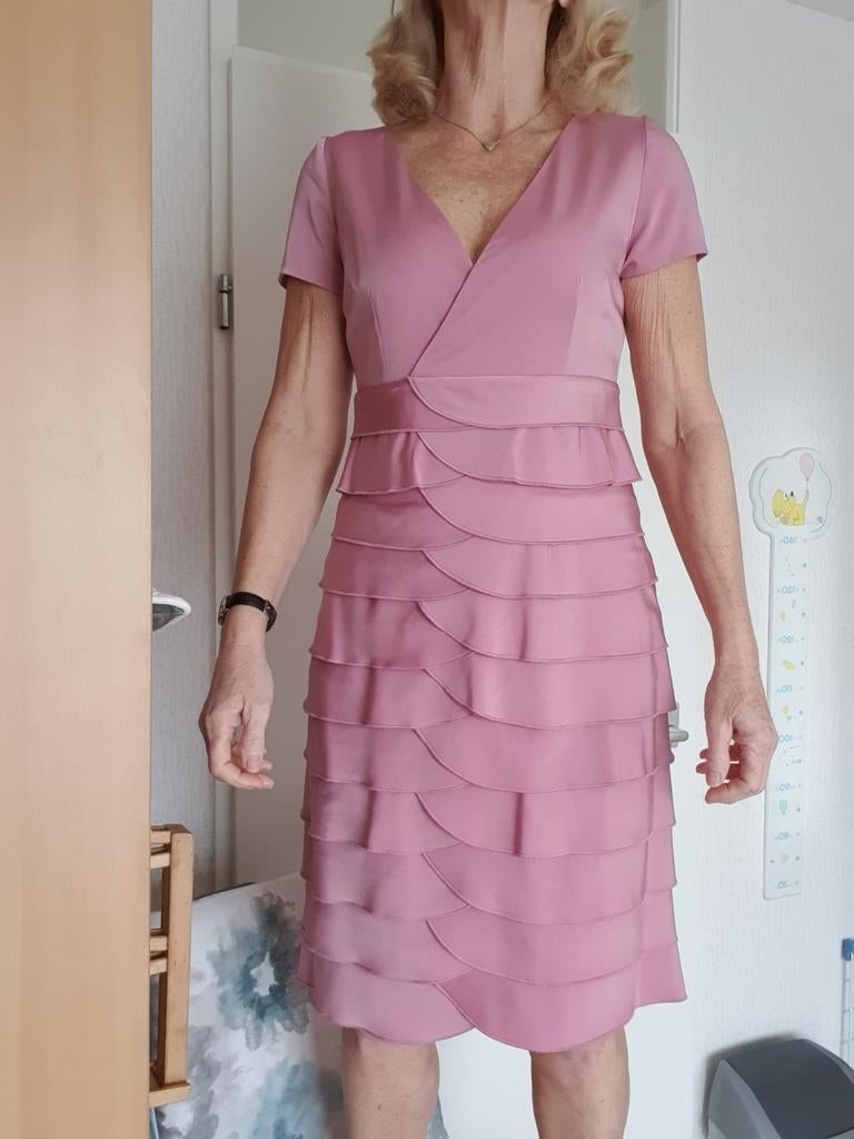 Patrizia Dini cocktailjurk - Maat S, Ophalen of Verzenden, Knielengte, Roze, Maat 36 (S)