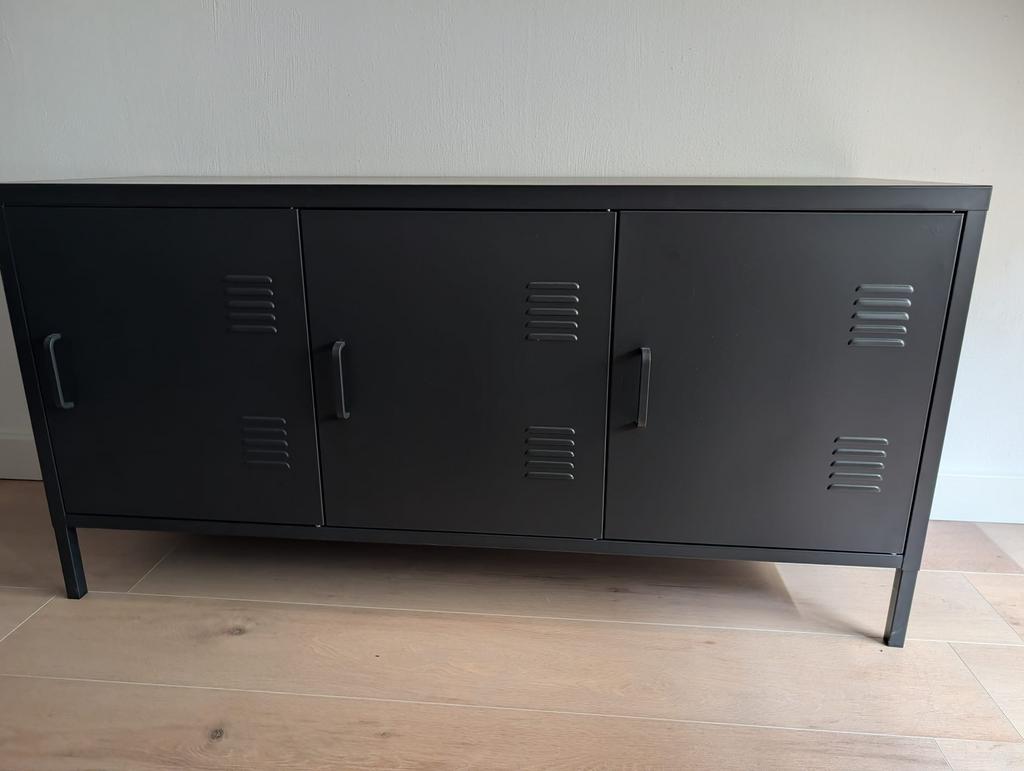 Lockerkast | Dressoir | sidetable, Huis en Inrichting, Kasten | Lockerkasten, Ophalen, Zo goed als nieuw, Zwart, industrieel, lockerkast, deurtjes