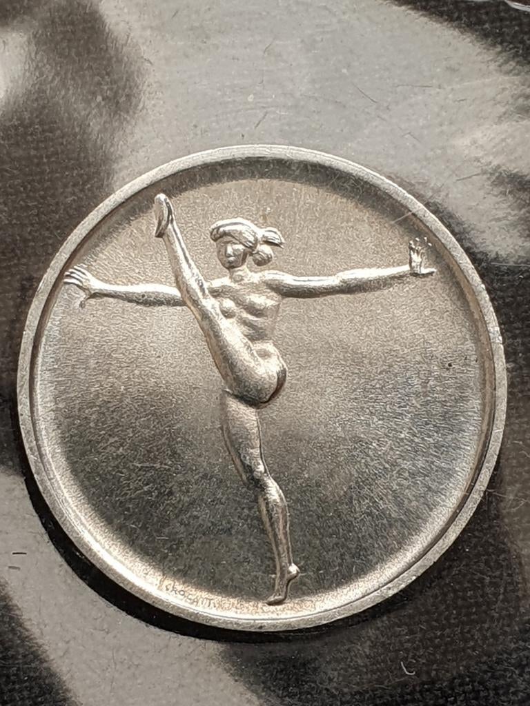 1 lire munt uit 1980 San Marino olympische spelen., Verzamelen, Winkelwagenmuntjes, Ophalen of Verzenden