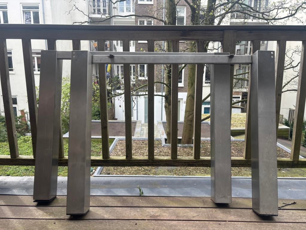 Eettafel hardhout blad (afmetingen in beschrijving), Ophalen, Rechthoekig, 200 cm of meer, 50 tot 100 cm