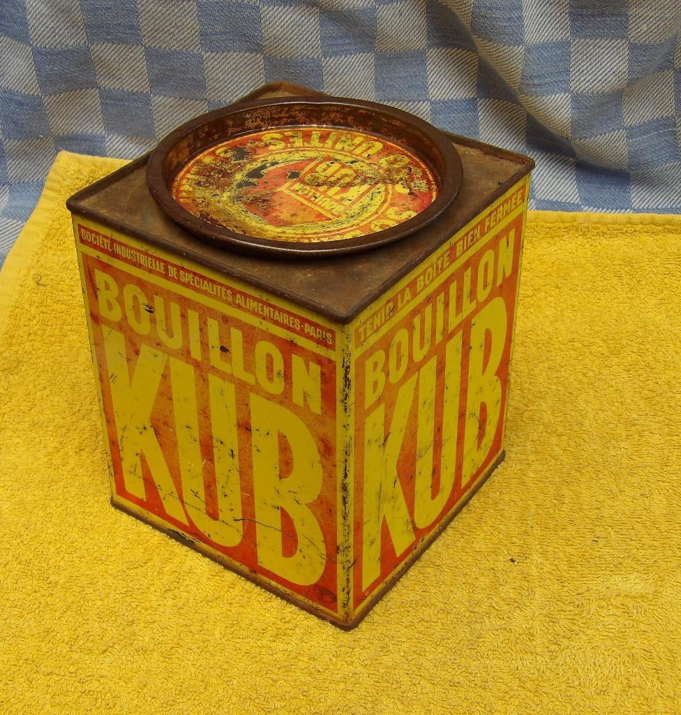 oud maggiblik/ oud blik KUB bouillon, Verzamelen, Blikken, Ophalen of Verzenden, Gebruikt, Overige, Overige merken