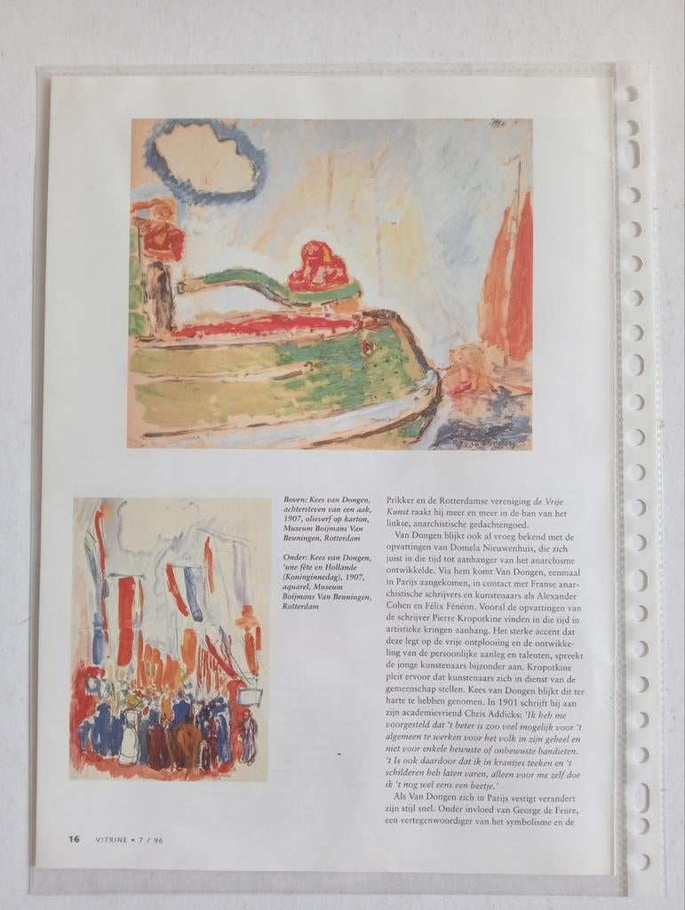 Kees van Dongen artikel 1996 'De onbekende van Dongen', Ophalen of Verzenden, 1980 tot heden, Tijdschrift