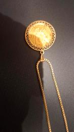 Gouden ketting met gouden tientje uit 1897, Met hanger, Gebruikt, Ophalen of Verzenden, Goud