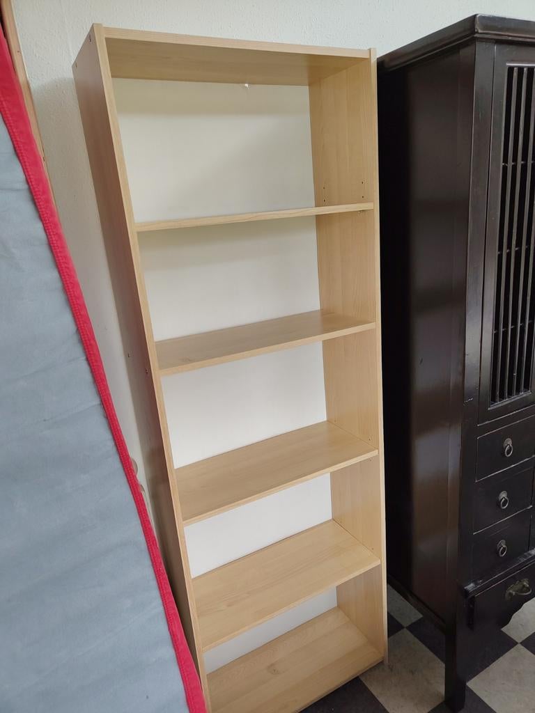 Houten Boekenkast met 5 Planken - Lichtbruin, Huis en Inrichting, Kasten | Boekenkasten, Ophalen, Met plank(en), Gebruikt, Modern, Scandinavisch