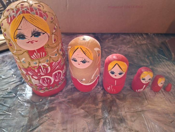 Set van 5 Russische Matroesjka poppen, Verzamelen, Poppetjes en Figuurtjes, Gebruikt, Ophalen of Verzenden