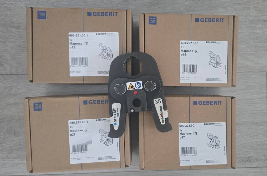 Geberit Mapress persbekken 12, 15, 22, 28, 35 mm, Ophalen of Verzenden, Nieuw