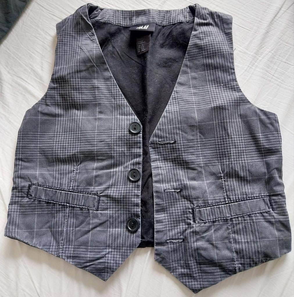 H&M Grijze Geruite Gilet voor Jongens - Maat 110 (4-5Y), H&M, Ophalen of Verzenden, Jongen, Overige typen