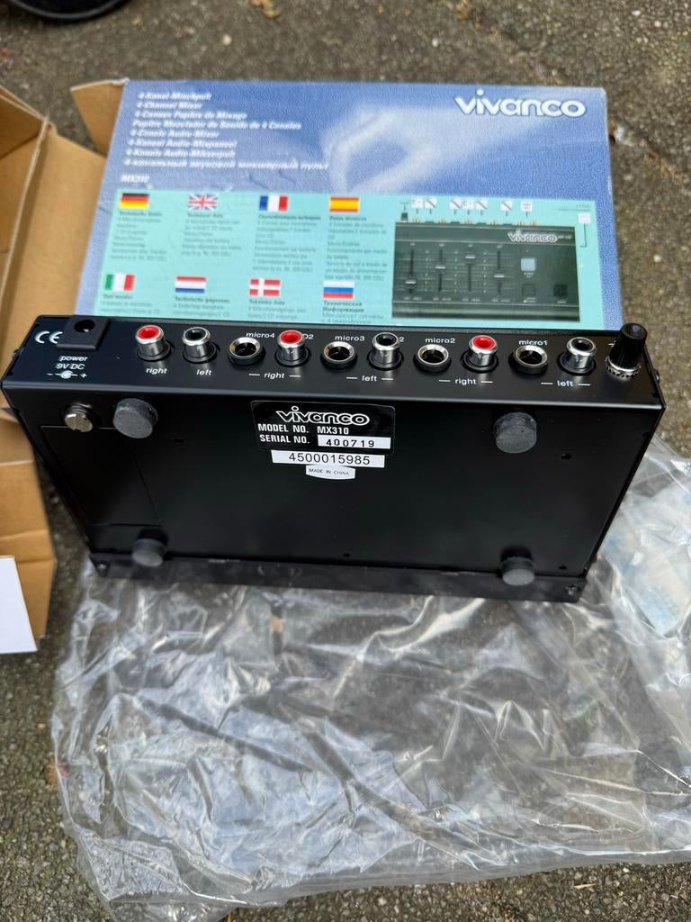Vivanco MX 310 4-kanaals mixer, Ophalen of Verzenden, Gebruikt, Minder dan 5 kanalen, Microfooningang