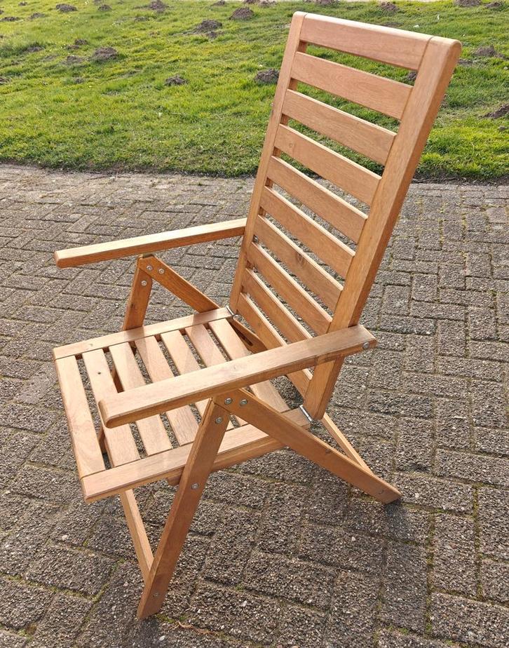 Bijna nieuwe IKEA Nämmarö TUINSTOELEN vier stuks, Tuin en Terras, Tuinstoelen, Zo goed als nieuw, Hout, Inklapbaar, Verstelbaar