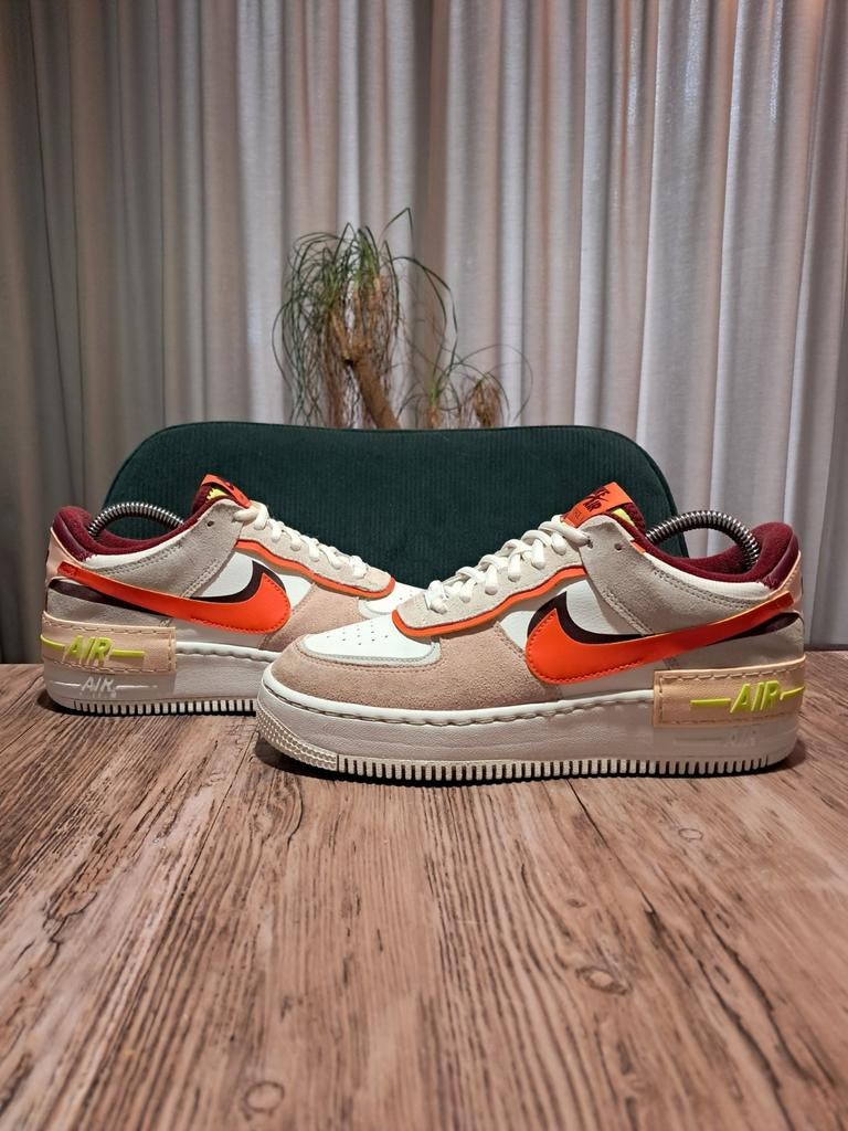 Nike Air Force 1 Shadow 'Orange Pearl' Size 40, Wit, Nike, Ophalen of Verzenden, Sneakers of Gympen