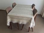 vintage eettafel en 4 stoelen, Ophalen, Gebruikt, 100 tot 150 cm, Vintage (jaren '60)