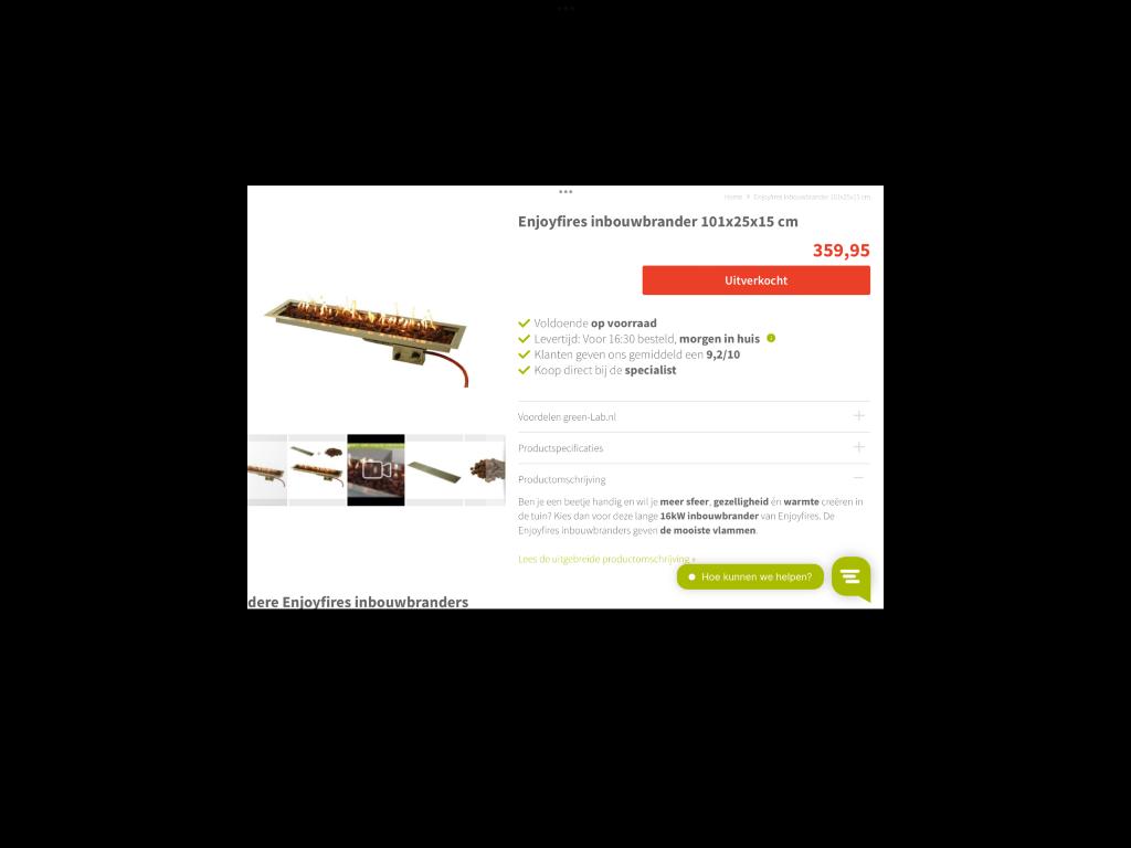 Enjoyfires inbouw brander voor vuurtafel, Ophalen, Nieuw