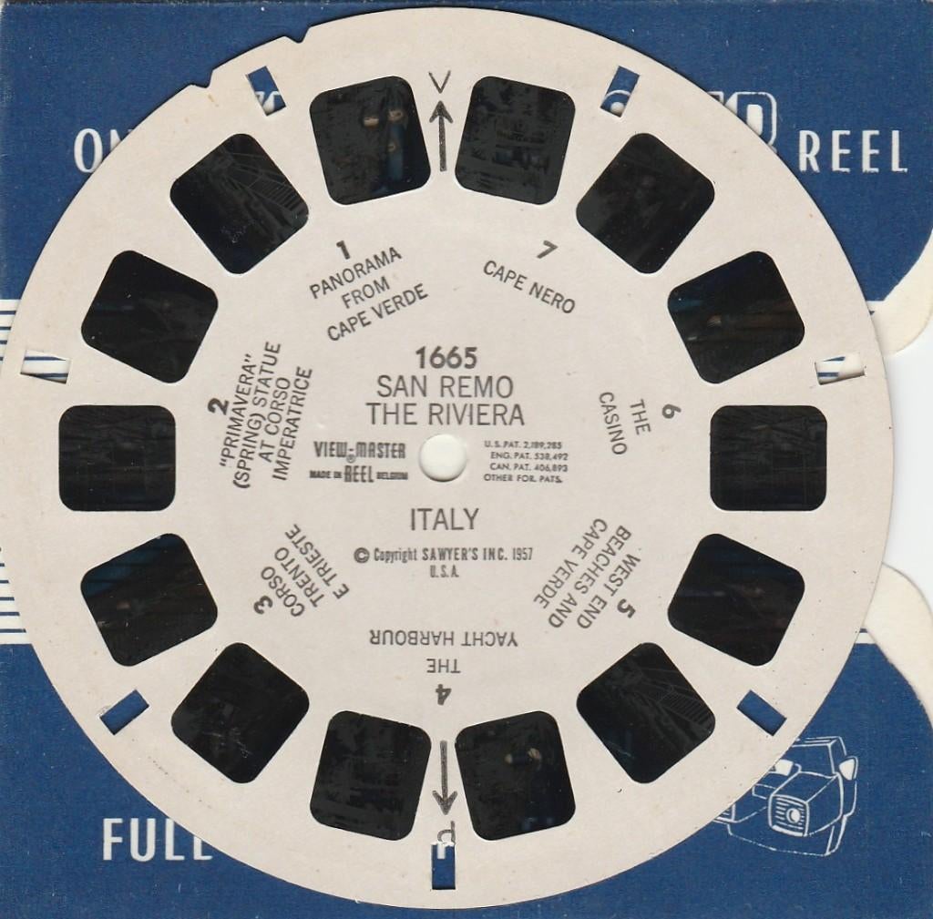 view master 1665 SAN REMO RIVIERA ITALIË viewmaster, Ophalen of Verzenden, Zo goed als nieuw