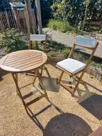 Xenos Bistro Set - 2 inklapbare stoelen en 1 tafel, Tuin en Terras, Tuinsets en Loungesets, Gebruikt, Tuinset, Hout, Eettafel