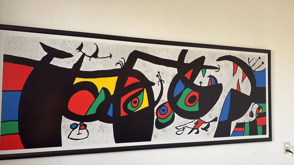 Miro schilderij met Zwarte Lijst - Abstracte Kunst, Ophalen