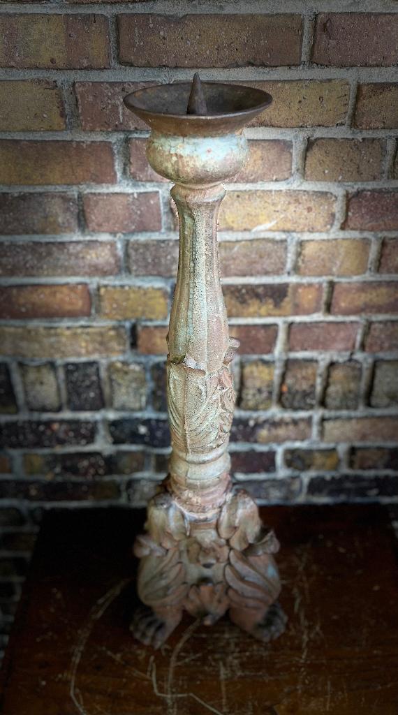 brocante gietijzeren kandelaar, Ophalen