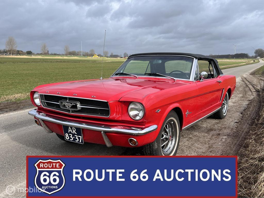 Ford Mustang Cabriolet | 1965 | Route 66 Auctions, Auto's, Overige carrosserieën, Zwart, Bedrijf, Handgeschakeld