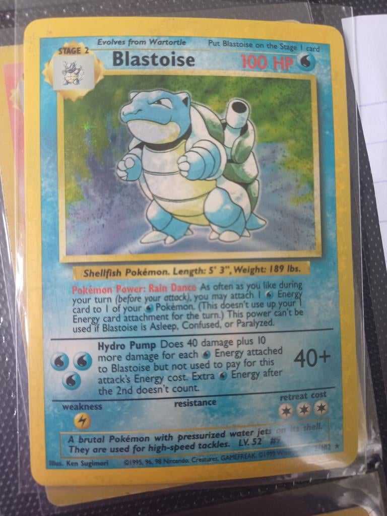 Blastoise Pokémon kaart, Ophalen of Verzenden, Gebruikt, Losse kaart, Foil