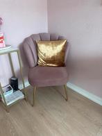 Oud roze/paarse ‘schelp’ stoel met gouden poten, Overige kleuren, Ophalen of Verzenden, Zo goed als nieuw, Eén