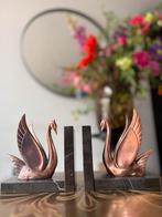 Antieke marmeren en messing/brons zwanen boekensteunen, Ophalen of Verzenden