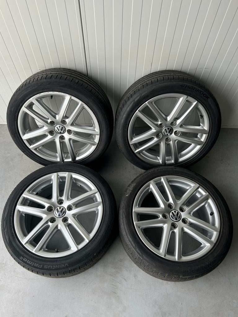 Originele Volkswagen Golf 5 6 7 Caddy Siena 5x112 17 Inch, Auto-onderdelen, Banden en Velgen, Banden en Velgen, 17 inch, Ophalen of Verzenden