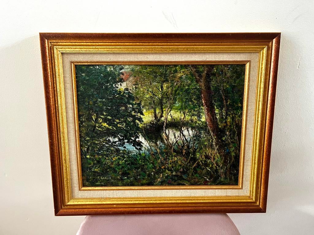 Antiek Frans Olieverf Schilderij, F. Baron (19e eeuw), Antiek en Kunst, Kunst | Schilderijen | Klassiek, Ophalen of Verzenden